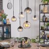 Koyoto Lampadario a sospensione, Lampada a sfera, Lampada a sospensione Ambrato, Chiaro, Grigio fumo, 6-Luci