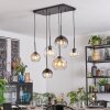 Koyoto Lampadario a sospensione, Lampada a sfera, Lampada a sospensione Ambrato, Chiaro, Grigio fumo, 6-Luci
