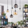 Koyoto Lampadario a sospensione, Lampada a sfera, Lampada a sospensione Ambrato, Chiaro, Grigio fumo, 6-Luci