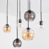 Koyoto Lampadario a sospensione, Lampada a sfera, Lampada a sospensione Ambrato, Chiaro, Grigio fumo, 6-Luci