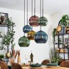 Koyoto Lampadario a sospensione, Lampada a sfera, Lampada a sospensione Blu, Oro, Verde, Ramato, 6-Luci