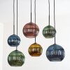 Koyoto Lampadario a sospensione, Lampada a sfera, Lampada a sospensione Blu, Oro, Verde, Ramato, 6-Luci