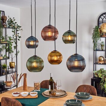Koyoto Lampadario a sospensione, Lampada a sfera, Lampada a sospensione Blu, Oro, Verde, Ramato, 6-Luci Koyoto Lampadario a sospensione, Lampada a sfera, Lampada a sospensione Blu, Oro, Verde, Ramato, 6-Luci