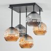Ripoll Plafoniera, Lampada a sfera Ambrato, Grigio fumo, 5-Luci