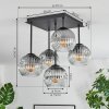 Ripoll Plafoniera, Lampada a sfera Chiaro, Grigio fumo, 5-Luci