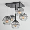 Ripoll Plafoniera, Lampada a sfera Chiaro, Grigio fumo, 5-Luci