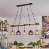Koyoto Lampadario a sospensione, Lampada a sfera, Lampada a sospensione Écru, Nero, 5-Luci