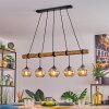 Koyoto Lampadario a sospensione, Lampada a sfera, Lampada a sospensione Écru, Nero, 5-Luci
