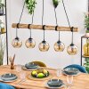 Koyoto Lampadario a sospensione, Lampada a sfera, Lampada a sospensione Écru, Nero, 5-Luci