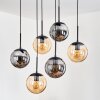 Gastor Lampadario a sospensione, Lampada a sfera, Lampada a sospensione Ambrato, Grigio fumo, 6-Luci