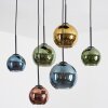 Koyoto Lampadario a sospensione, Lampada a sfera, Lampada a sospensione Blu, Oro, Verde, Ramato, 6-Luci