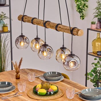 Ripoll Lampadario a sospensione, Lampada a sfera, Lampada a sospensione Écru, Nero, 5-Luci
