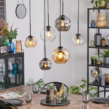 Ripoll Lampadario a sospensione, Lampada a sfera, Lampada a sospensione Ambrato, Chiaro, Grigio fumo, 6-Luci