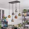 Koyoto Lampadario a sospensione, Lampada a sfera, Lampada a sospensione Blu, Cromo, Oro, Verde, Ramato, Grigio fumo, 6-Luci
