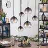 Koyoto Lampadario a sospensione, Lampada a sfera, Lampada a sospensione Chiaro, Grigio fumo, 6-Luci