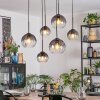Koyoto Lampadario a sospensione, Lampada a sfera, Lampada a sospensione Chiaro, Grigio fumo, 6-Luci