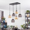 Koyoto Lampadario a sospensione, Lampada a sfera, Lampada a sospensione Ambrato, Grigio fumo, 6-Luci