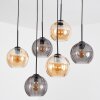 Koyoto Lampadario a sospensione, Lampada a sfera, Lampada a sospensione Ambrato, Grigio fumo, 6-Luci