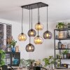 Koyoto Lampadario a sospensione, Lampada a sfera, Lampada a sospensione Ambrato, Grigio fumo, 6-Luci
