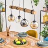 Koyoto Lampadario a sospensione, Lampada a sfera, Lampada a sospensione Écru, Nero, 4-Luci