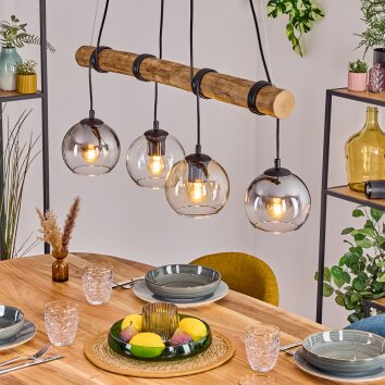 Koyoto Lampadario a sospensione, Lampada a sfera, Lampada a sospensione Écru, Nero, 4-Luci Koyoto Lampadario a sospensione, Lampada a sfera, Lampada a sospensione Écru, Nero, 4-Luci