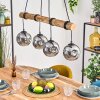 Koyoto Lampadario a sospensione, Lampada a sfera, Lampada a sospensione Écru, Nero, 4-Luci