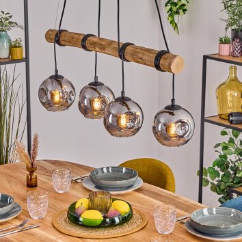 Koyoto Lampadario a sospensione, Lampada a sfera, Lampada a sospensione Écru, Nero, 4-Luci Koyoto Lampadario a sospensione, Lampada a sfera, Lampada a sospensione Écru, Nero, 4-Luci
