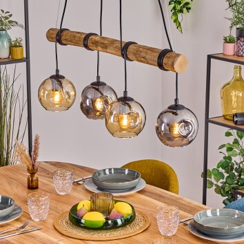 Ripoll Lampadario a sospensione, Lampada a sfera, Lampada a sospensione Écru, Nero, 4-Luci