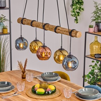 Ripoll Lampadario a sospensione, Lampada a sfera, Lampada a sospensione Écru, Nero, 5-Luci Ripoll Lampadario a sospensione, Lampada a sfera, Lampada a sospensione Écru, Nero, 5-Luci