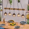 Koyoto Lampadario a sospensione, Lampada a sfera, Lampada a sospensione Écru, Nero, 5-Luci