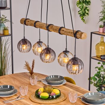 Koyoto Lampadario a sospensione, Lampada a sfera, Lampada a sospensione Écru, Nero, 5-Luci Koyoto Lampadario a sospensione, Lampada a sfera, Lampada a sospensione Écru, Nero, 5-Luci