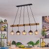 Koyoto Lampadario a sospensione, Lampada a sfera, Lampada a sospensione Écru, Nero, 5-Luci