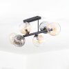 Koyoto Plafoniera, Lampada a sfera Ambrato, Chiaro, Grigio fumo, 6-Luci