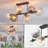 Koyoto Plafoniera, Lampada a sfera Ambrato, Chiaro, Grigio fumo, 6-Luci Koyoto Plafoniera, Lampada a sfera Ambrato, Chiaro, Grigio fumo, 6-Luci