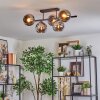 Koyoto Plafoniera, Lampada a sfera Cromo, Grigio fumo, 5-Luci