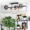 Koyoto Plafoniera, Lampada a sfera Ambrato, Chiaro, Grigio fumo, 5-Luci