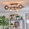 Koyoto Plafoniera, Lampada a sfera Ambrato, Chiaro, Grigio fumo, 5-Luci