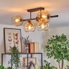 Koyoto Plafoniera, Lampada a sfera Ambrato, Chiaro, 5-Luci