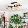 Koyoto Plafoniera, Lampada a sfera Ambrato, Chiaro, 5-Luci