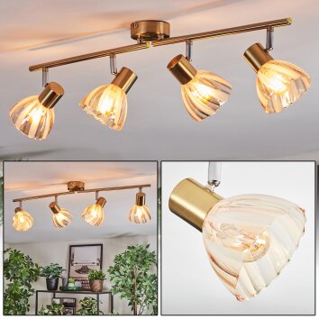 Saire Plafoniera, Faretto da soffitto Cromo, Ottone, 4-Luci