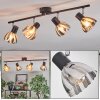 Saire Plafoniera, Faretto da soffitto Cromo, Nero, 4-Luci