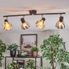 Saire Plafoniera, Faretto da soffitto Cromo, Nero, 4-Luci