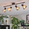 Saire Plafoniera, Faretto da soffitto Cromo, Nero, 4-Luci