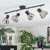 Saire Plafoniera, Faretto da soffitto Cromo, Nero, 4-Luci