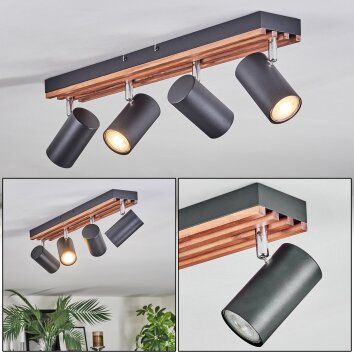 Orlan Plafoniera, Faretto da soffitto Cromo, Écru, Nero, 4-Luci