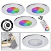 Paron Plafoniera da incasso, Faretto da soffitto, Lampada da incasso LED Cromo, 3-Luci, Telecomando