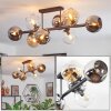 Koyoto Plafoniera, Lampada a sfera Ambrato, Cromo, Chiaro, Grigio fumo, 8-Luci