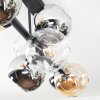 Koyoto Plafoniera, Lampada a sfera Ambrato, Cromo, Chiaro, Grigio fumo, 8-Luci