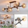 Koyoto Plafoniera, Lampada a sfera Ambrato, Chiaro, Grigio fumo, 8-Luci