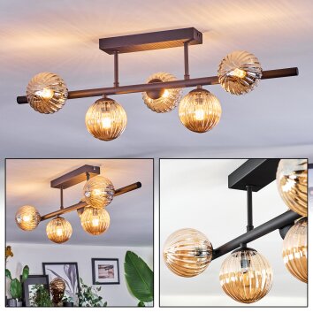 Chehalis Plafoniera, Lampada a sfera Nero, 5-Luci